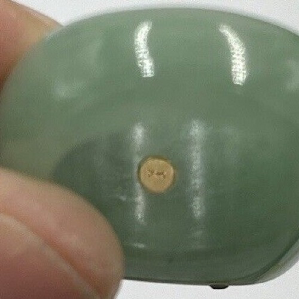 Jade Natural Icy Green Jadeite and MOP Flower Saddle Beautiful 14k Ring Sz 7.5-8 - Picture 4 of 13